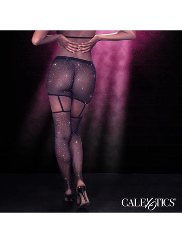 Radiance Sexy & Comfortable One Piece Garter Skirt With Thigh Highs - Fishnet and Thigh Highs