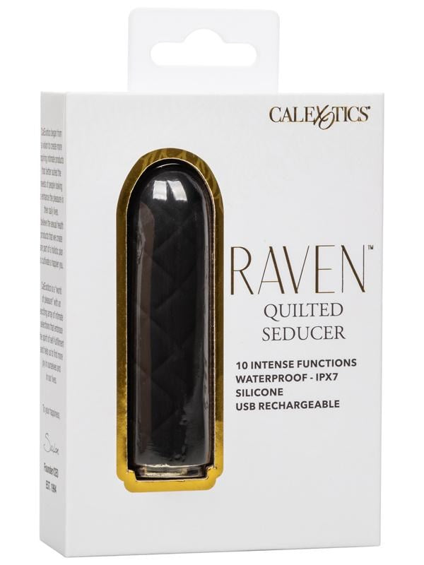 Raven Quilted Seducer Compact 10 Functions Mini Massager Bullet Vibrators