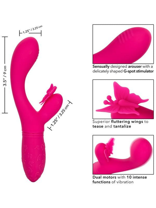 Rechargeable Butterfly Kiss Flutter 10 Function Rabbit Vibrator - Rabbit Vibrators