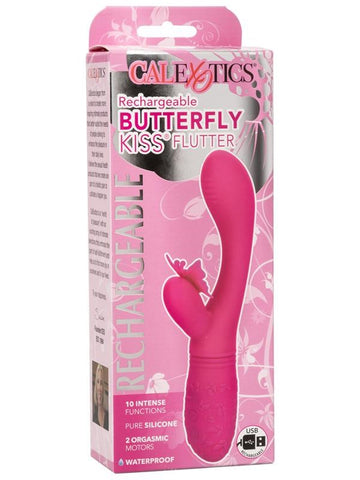Rechargeable Butterfly Kiss Flutter 10 Function Rabbit Vibrator - Rabbit Vibrators