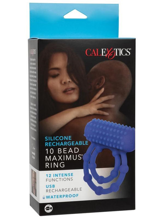 Silicone Rechargeable 10 Bead Maximus Couple Enhancer Ring - Vibrating Cock Rings