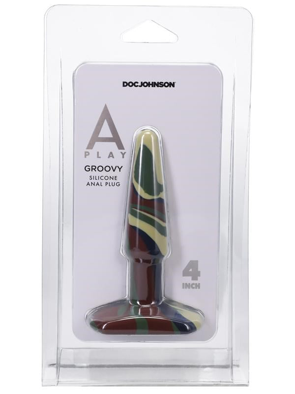 Doc Johnson A-Play Groovy Flexible Silicone Anal Plug Camouflage Butt Plugs