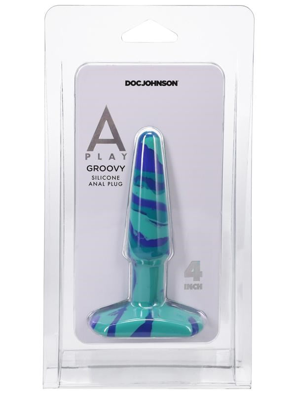 Doc Johnson A-Play Groovy Silicone Anal Play Plug Ocean Butt Plugs