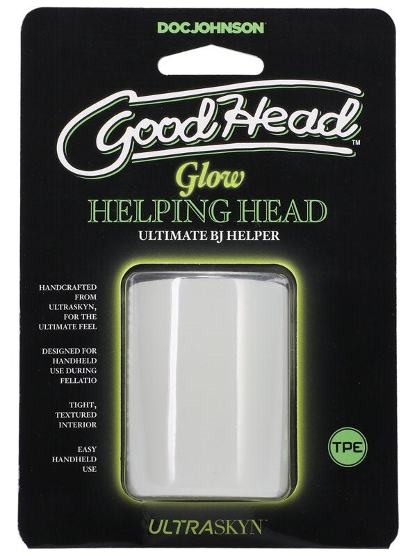 GoodHead Glow Helping Head Frost Green Glow Mini Stroker Masturbators and Strokers