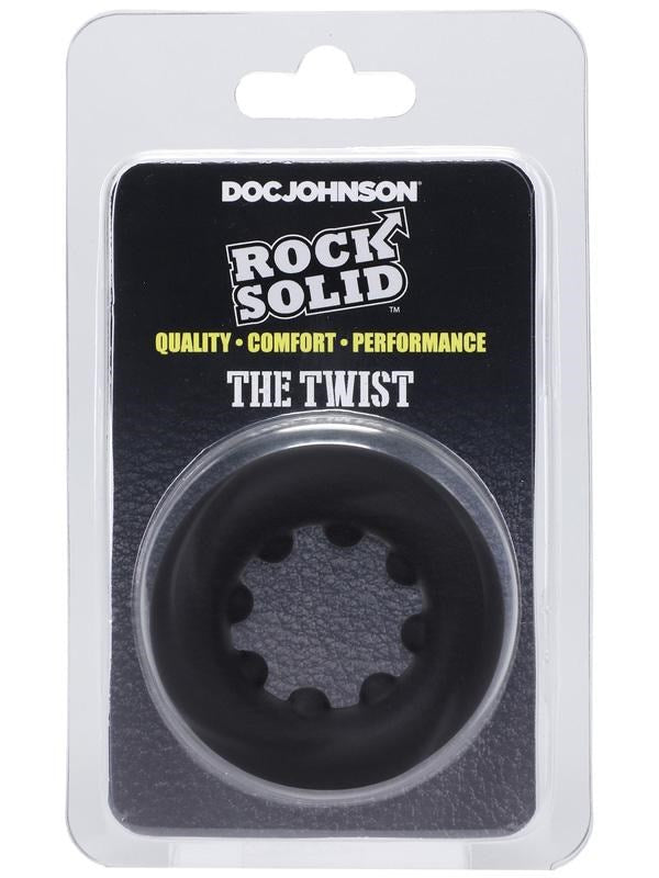 ROCK SOLID The Twist Prolong Pleasure Silicone Cock Ring Stretchy Cock Rings