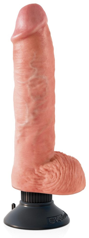 King Cock 10 Inch Vibrating Cock with Balls and Suction Cup Vibrating Dildos