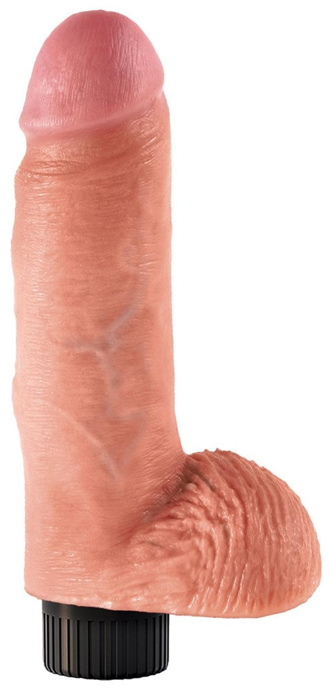 King Cock 7 inch Realistic Vibrating Cock with Balls Vibrating Dildos