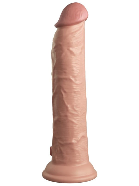 King Cock Elite 9" Vibrating Silicone Cock - Remote-Controlled Dual-Density Pleasure - Vibrating Dildos