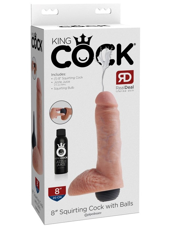 King Cock Squirting Realistic Cock with Balls Flesh Realistic Dildos