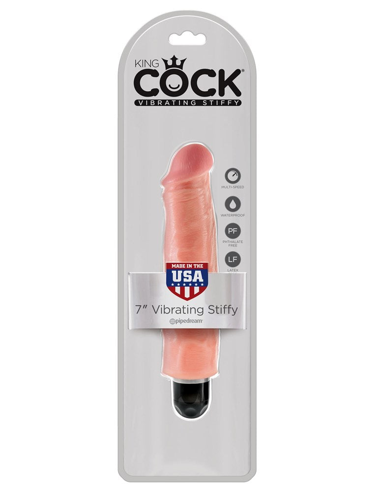 King Cock Vibrating Stiffy Realistic & Body-Safe Dildo Flesh Vibrating Dildos