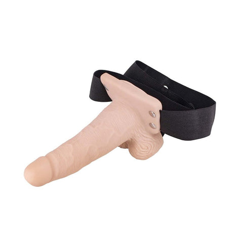 Erection Assistant Vibrating Hollow Strap-On 6 inch - Strap On Sextoys