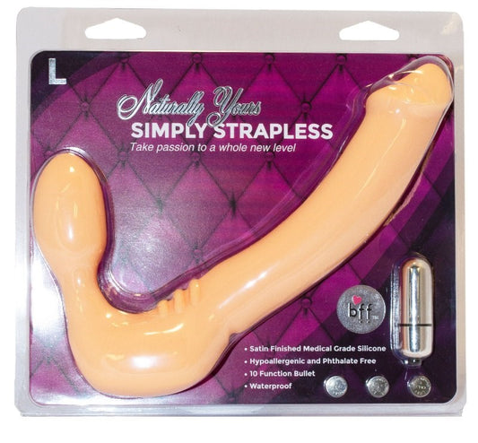 Simply Strapless Vibrating Silicone Strap-On Large - Strap On Sextoys