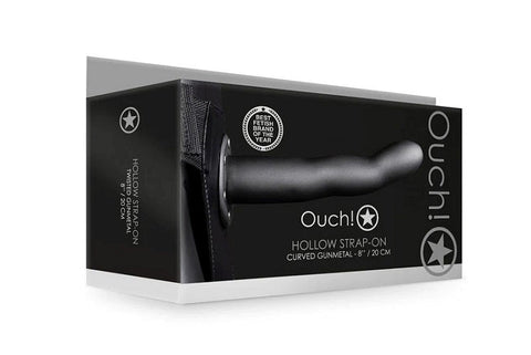 Pleasure Amplifier - Curved Hollow Strap-On 8 Inch - Realistic Dildos