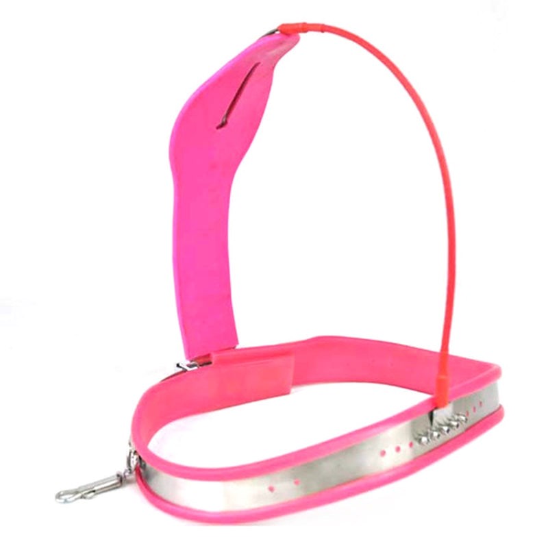 Medium Curve-T Premium Female Chastity Belt with Locking Cover Cock Rings