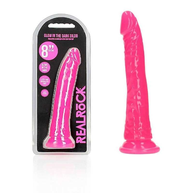 REALROCK 20 cm Slim Glow in the Dark Realistic Dildos