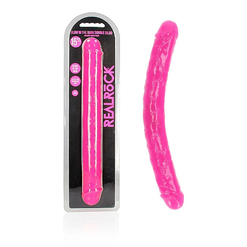 REALROCK 38 cm Double Dong Glow Realistic Dildos