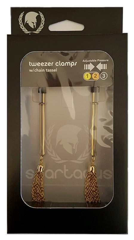 Spartacus Sensual Tweezer Clamps with Captivating Chain Tassel Breast and Nipple Toys