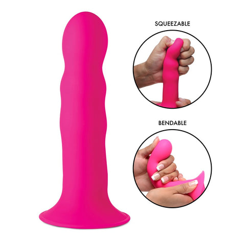 XR Brands Squeeze-It Wavy Dildo - Bendable Delight for Intimate Enjoyment - Realistic Dildos