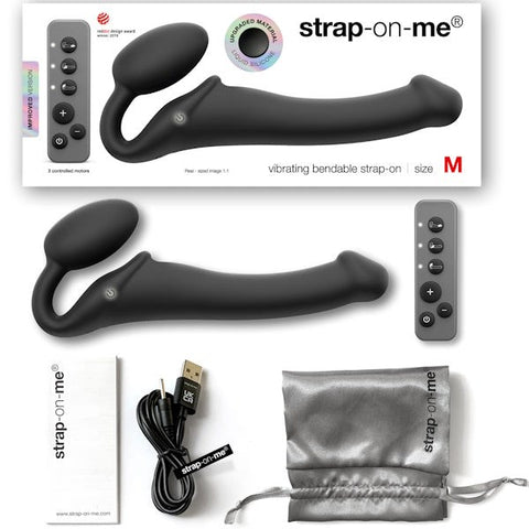 Strap-On-Me 3 Motors Vibrating Bendable Strap-On - Size M - Strap On Sextoys