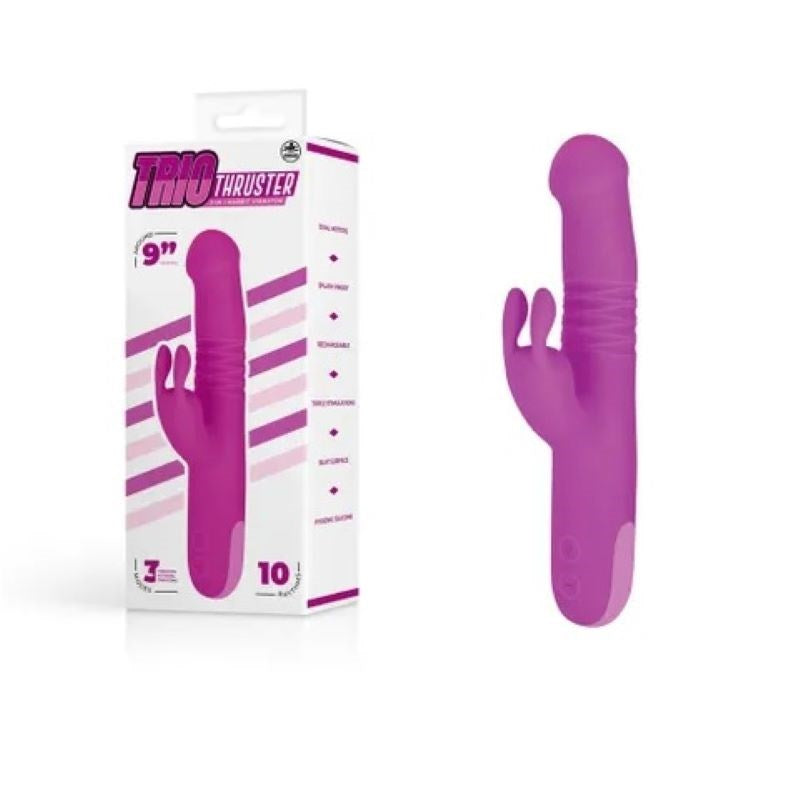 Trio Thruster 3-in-1 Rabbit Vibrator Realistic Dildos