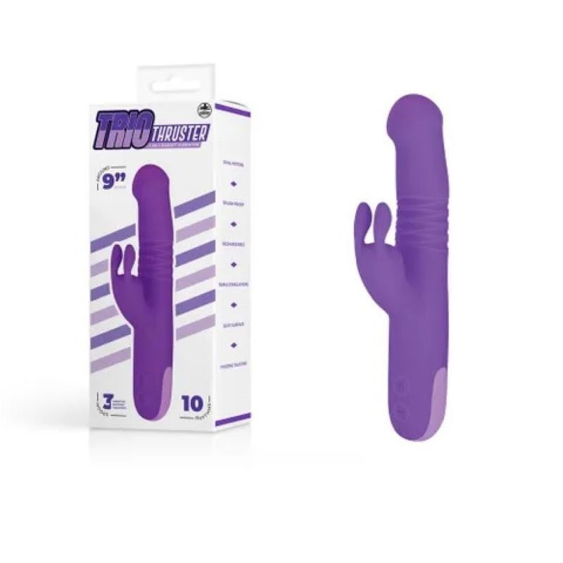 Trio Thruster 3-in-1 Rabbit Vibrator Realistic Dildos