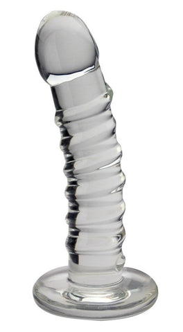 Spartacus Enterprises Blown Basic Spiral Curve Dildo - Elevate Your Intimate Moments - Glass Sex Toys
