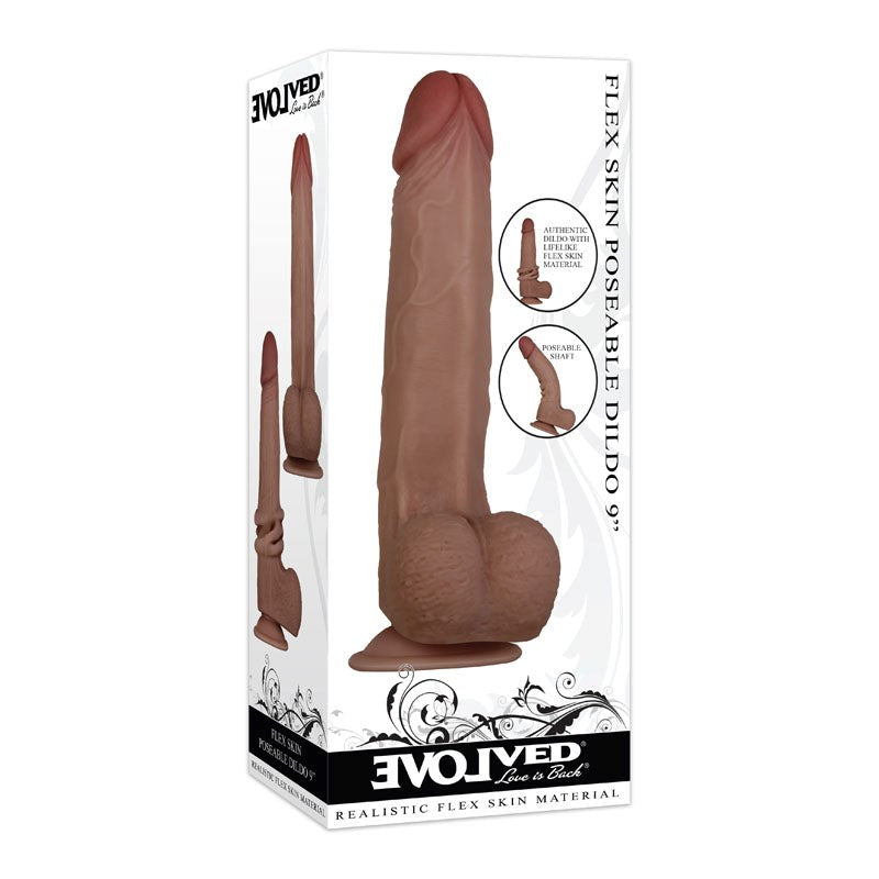 Evolved Flex Skin Poseable Dildo 9 Inch Cuffs and Restraints