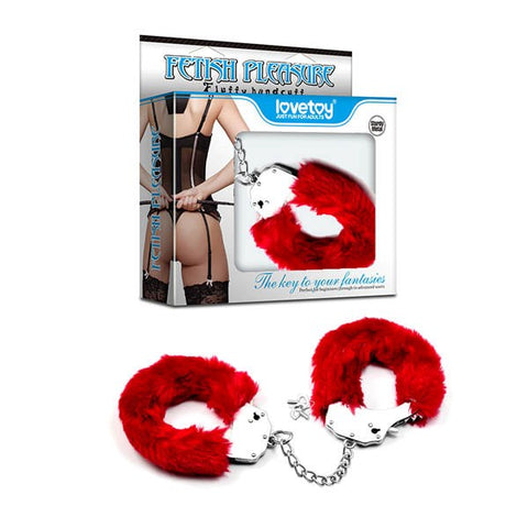 Fetish Pleasure Fluffy Hand Cuffs - Cuffs and Restraints