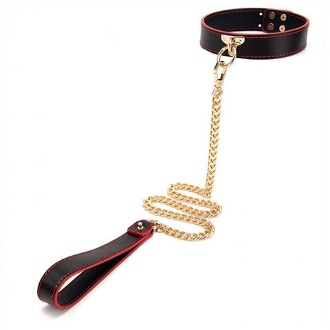 Golden Chain Lead BDSM Collar - Fancy Dress Ups