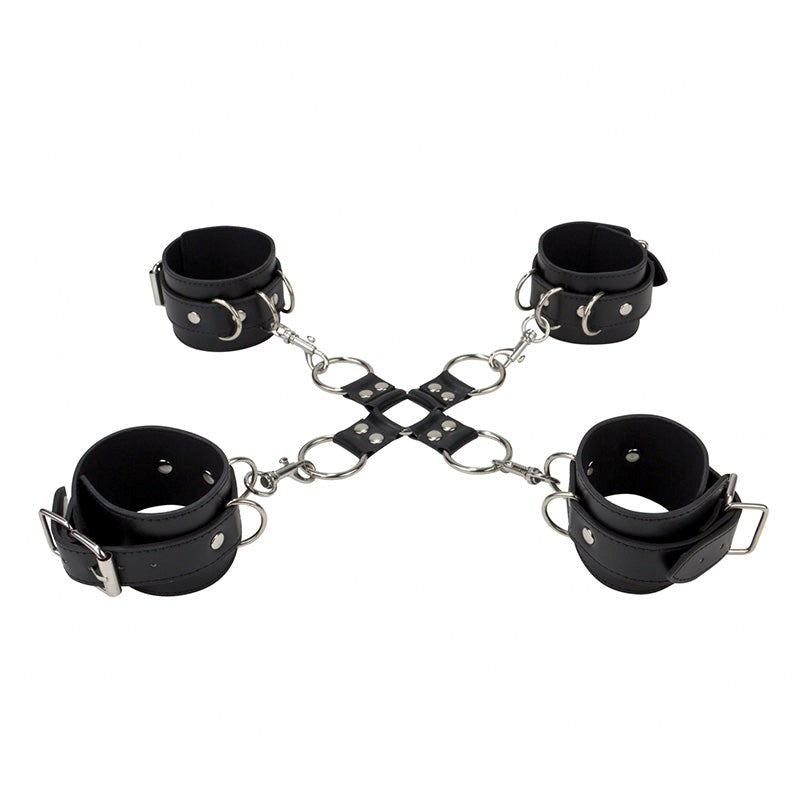 Ouch! Leather Hand and Legcuffs Waterproof Vibrators