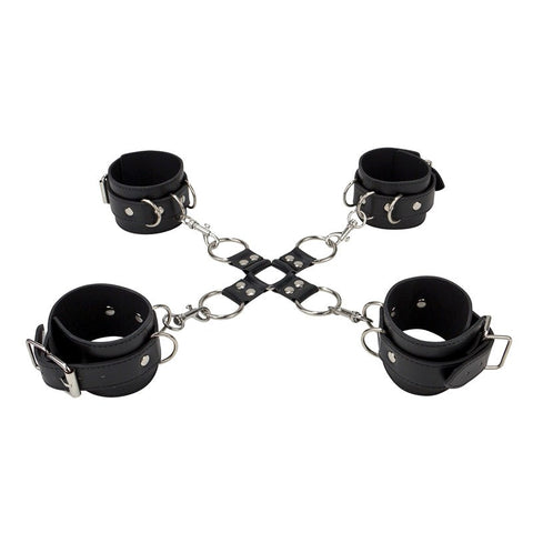 Ouch! Leather Hand and Legcuffs - Waterproof Vibrators