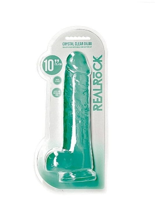 Realistic Dildo With Balls 10 - 25.4 cm - Anal Beads and Balls