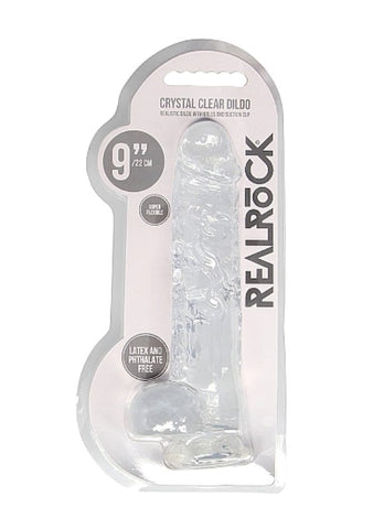 Realrock Crystal Clear Dildo with Balls 9 inch - Luxury Sex Toys