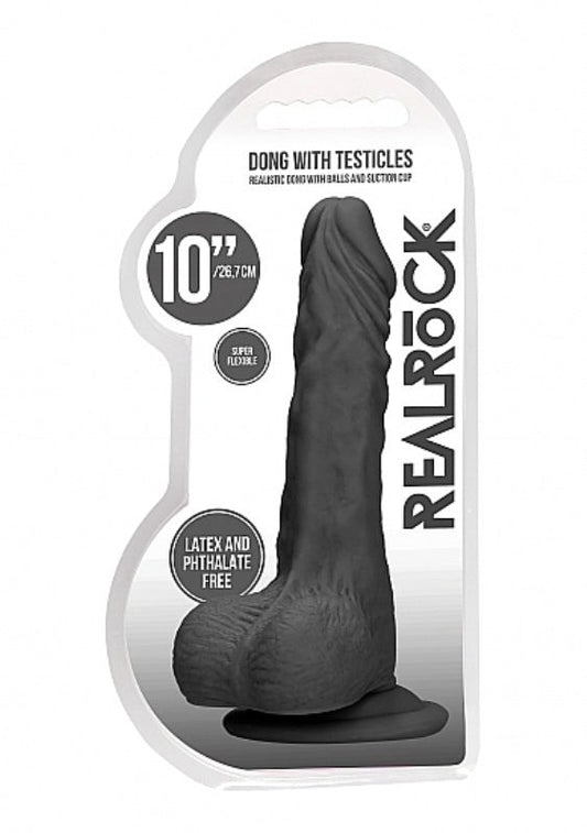 Realrock Skin Dong with Testicles 10 inch - Realistic Dildos