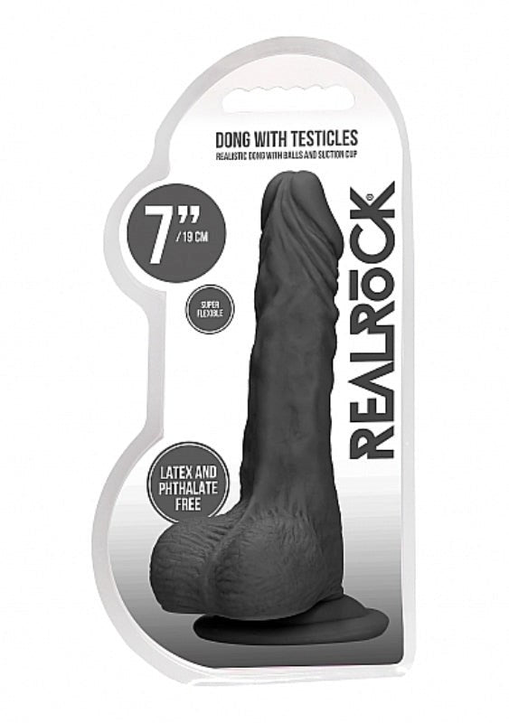 Realrock Skin Dong with Testicles 7 inch Realistic Dildos