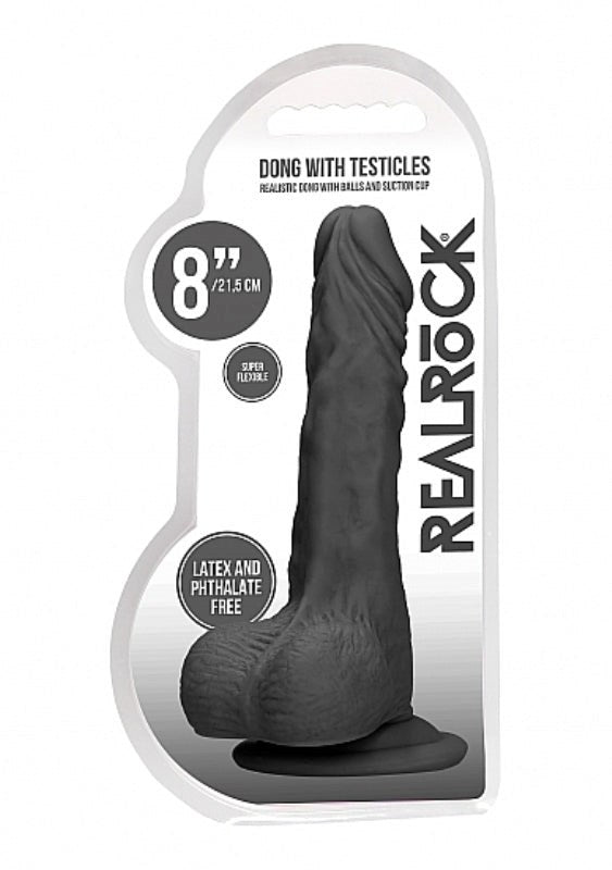 Realrock Skin Dong with Testicles 8 inch Realistic Dildos