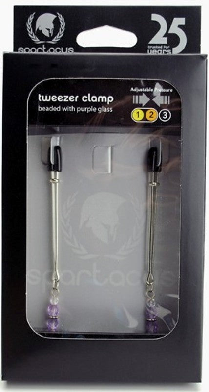 Spartacus Adjustable Tweezer Clamps with Beaded Glass Luxury Sex Toys