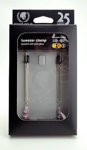 Spartacus Adjustable Tweezer Clamps with Beaded Glass - Luxury Sex Toys