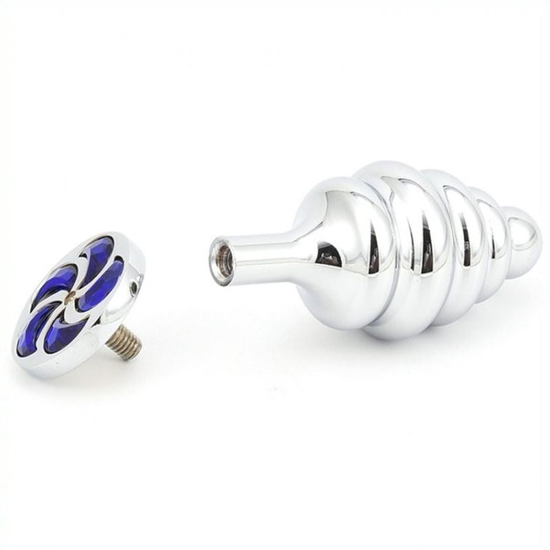 Thread Butt Plug With Spiral Diamond Clit Ticklers and Pulsators