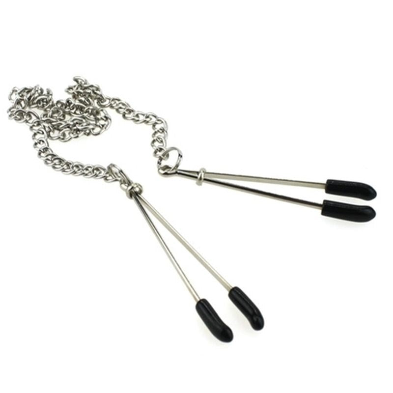 Tweezer Clamps With Chain Anal Dildos