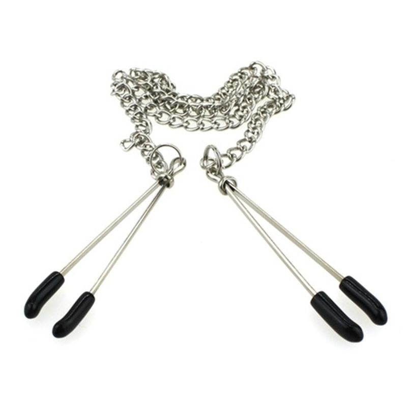 Tweezer Clamps With Chain Anal Dildos