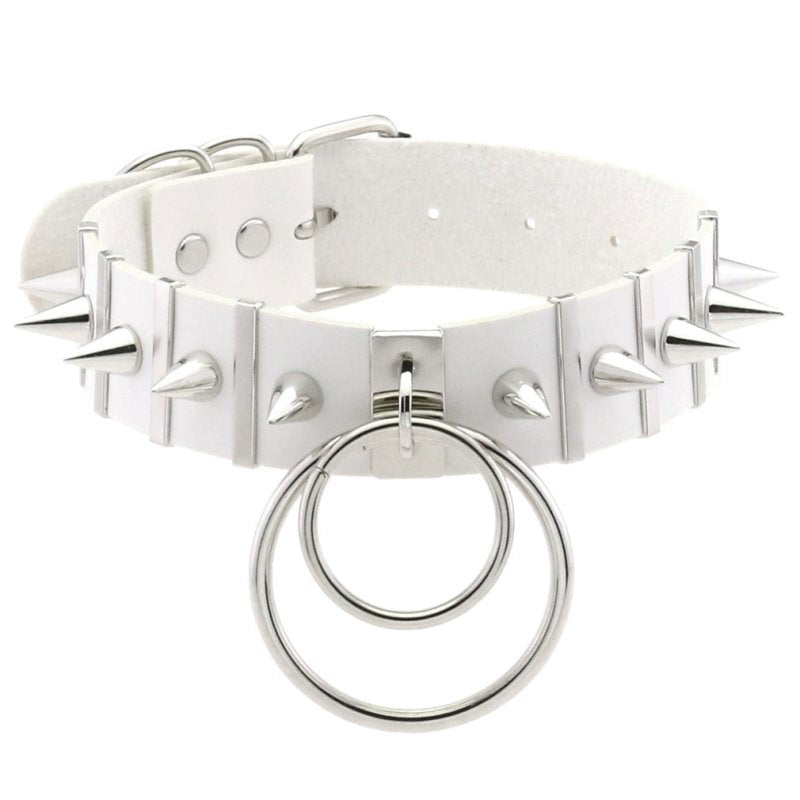 BDSM Spiked Collar PVC With Pendant Masks And Blindfolds