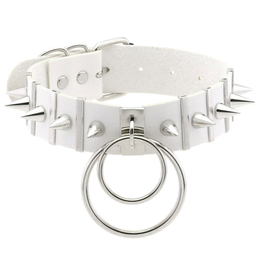 BDSM Spiked Collar PVC With Pendant - Masks And Blindfolds