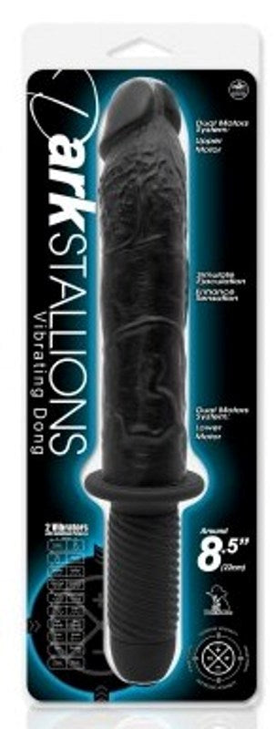 Dark Stallions 8.5 Vibrating Dong with 10 Functions Clit Ticklers and Pulsators