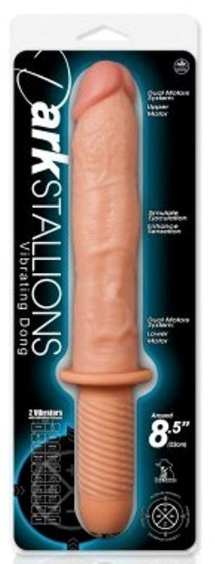 Dark Stallions 8.5 Vibrating Dong with 10 Functions Clit Ticklers and Pulsators