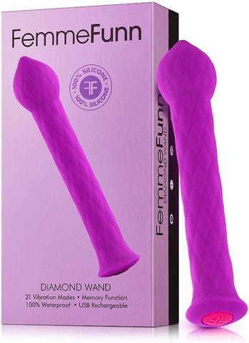 FemmeFunn Diamond Pleasure Wand - 21 Modes of Bliss - Clit Ticklers and Pulsators