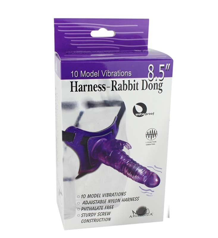 Aphrodisia Harness Rabbit Dildo 8.5 Clit Ticklers and Pulsators