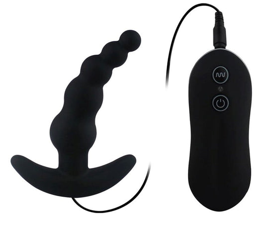 Aphrodisia Vibrating Anal Plug Beads Black G-Spot Vibrators
