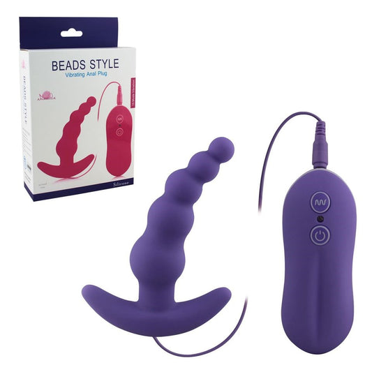 Aphrodisia Vibrating Anal Plug Beads Purple G-Spot Vibrators