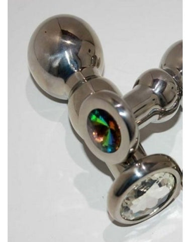 Radiant Indulgence - Hell's Couture Gem-Adorned Anal Pleasure Plug - Steel Sex Toys